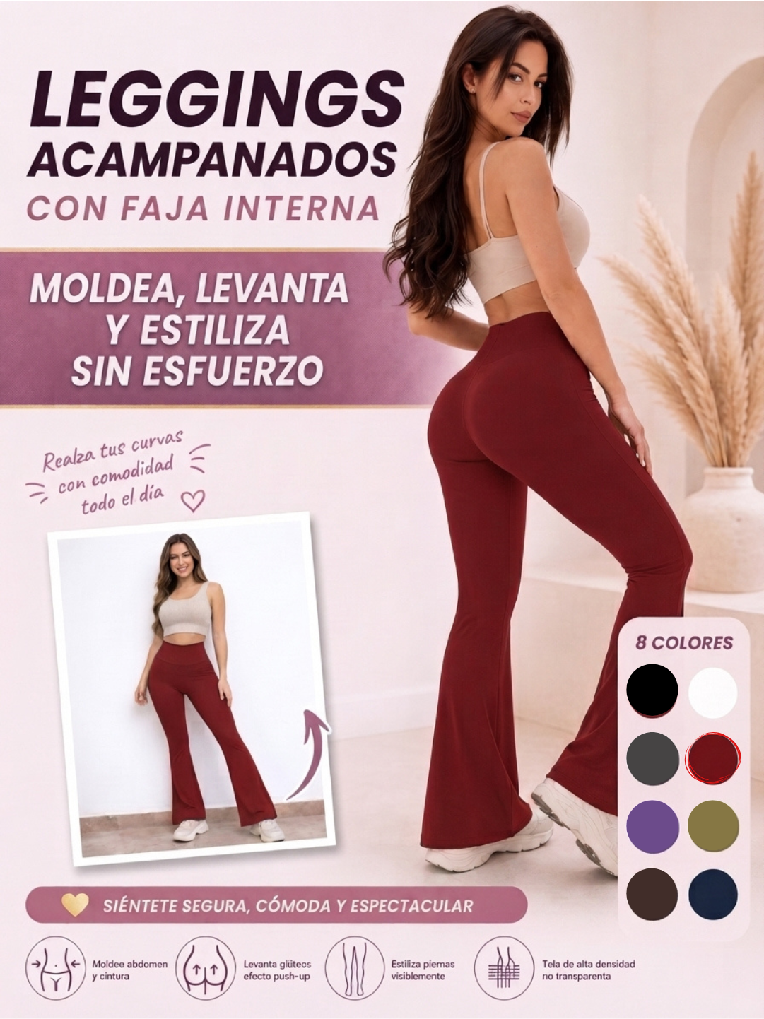LEGGINGS ACAMPANADOS CON FAJA INTERNA