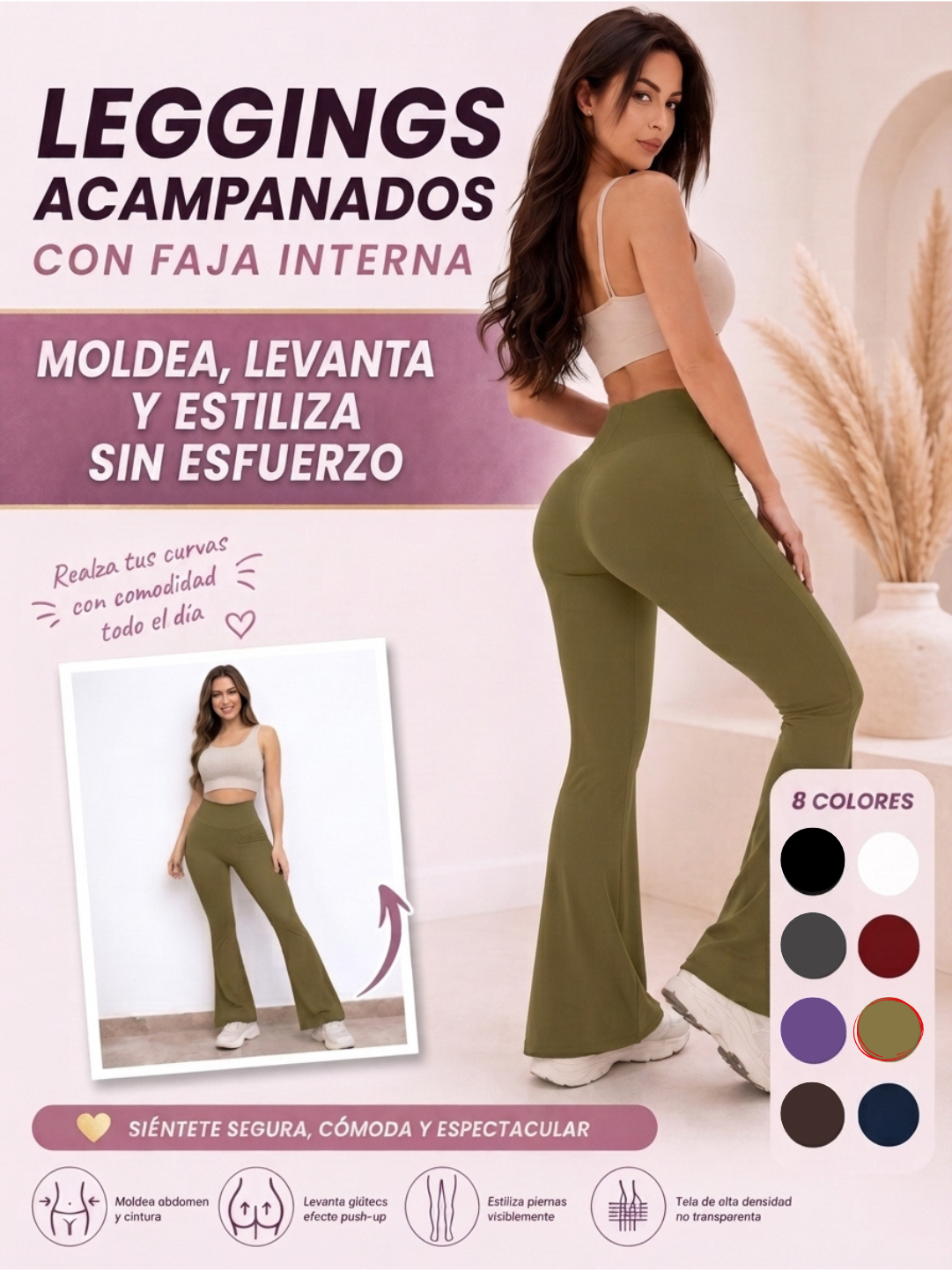 LEGGINGS ACAMPANADOS CON FAJA INTERNA