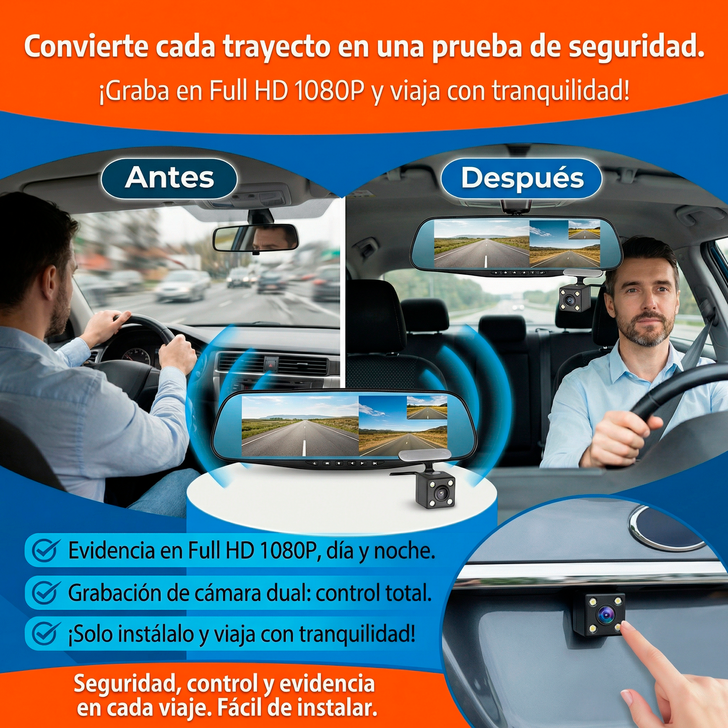 ESPEJO RETROVISOR CON CAMARA/ 50% De DEESCUENTO